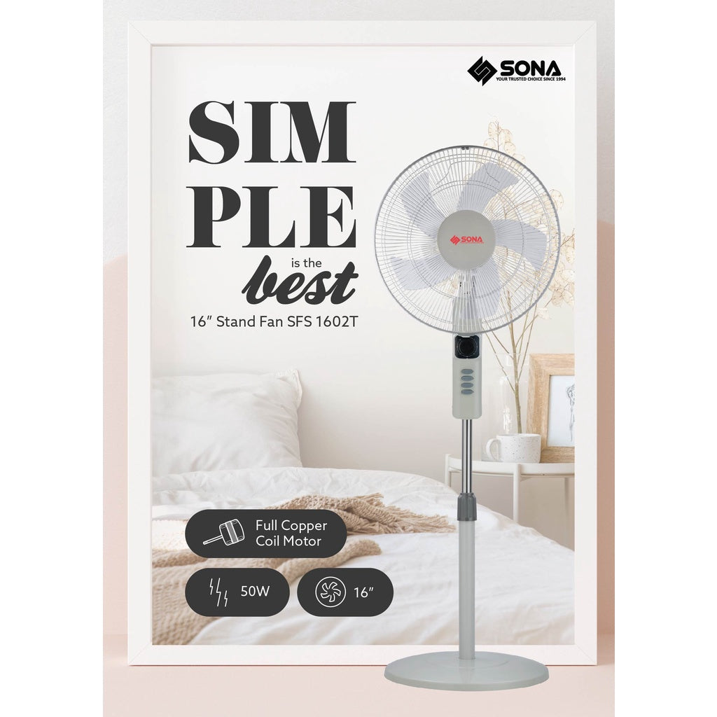 Sona SFS 1602T Stand Fan 16 Inch