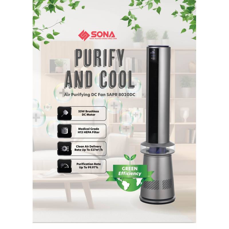 Sona SAPR 8020DC | SAPR8020DC Air Purifying DC Fan