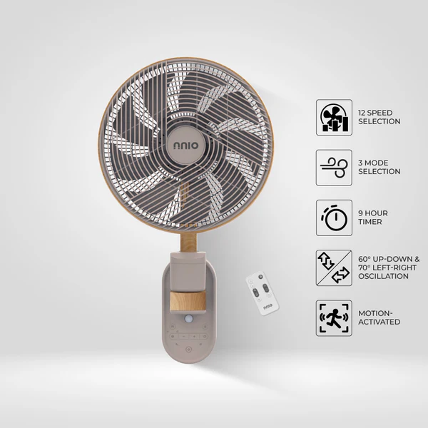 NNIO WALLIE-300 BLDC Wall Fan with Remote 12 Inch