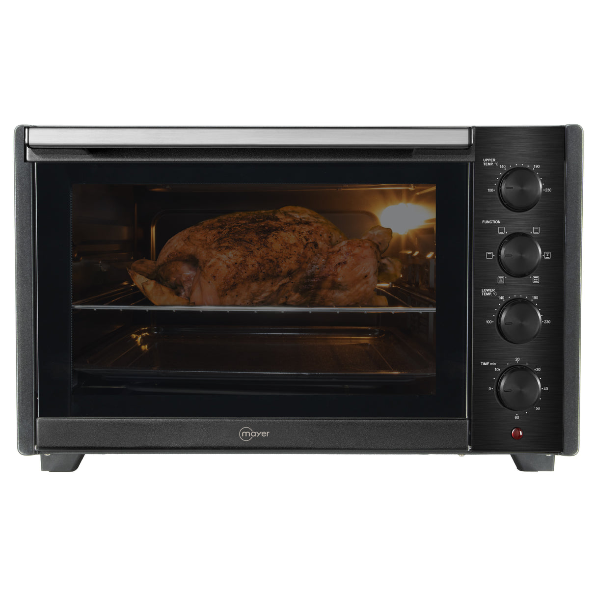 Mayer MMO4501 Electric Oven - Dual M-Shape Heating Element, Double Glass Door, Individual Control - 45L