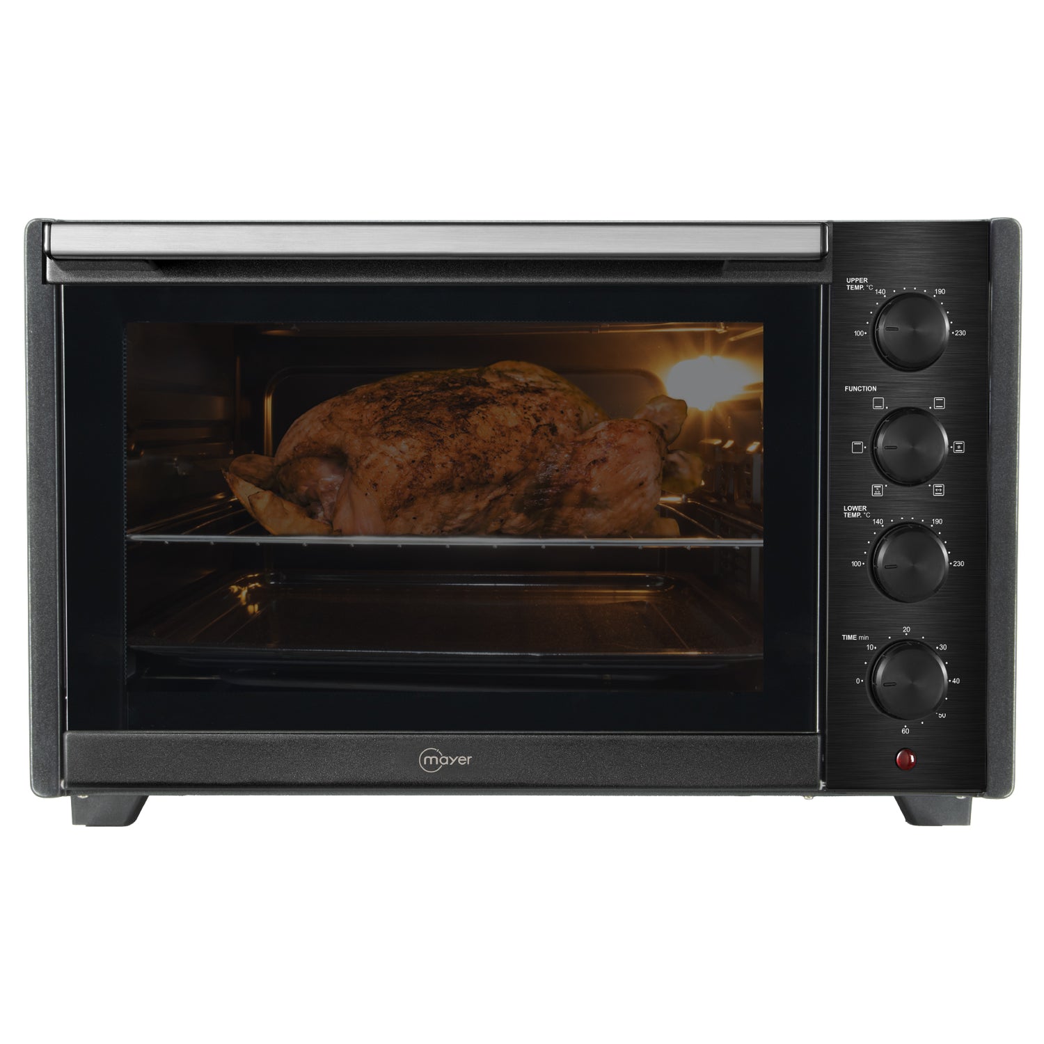 Mayer MMO3501 Electric Oven - Dual M-Shape Heating Element, Double Glass Door, Individual Control - 35L