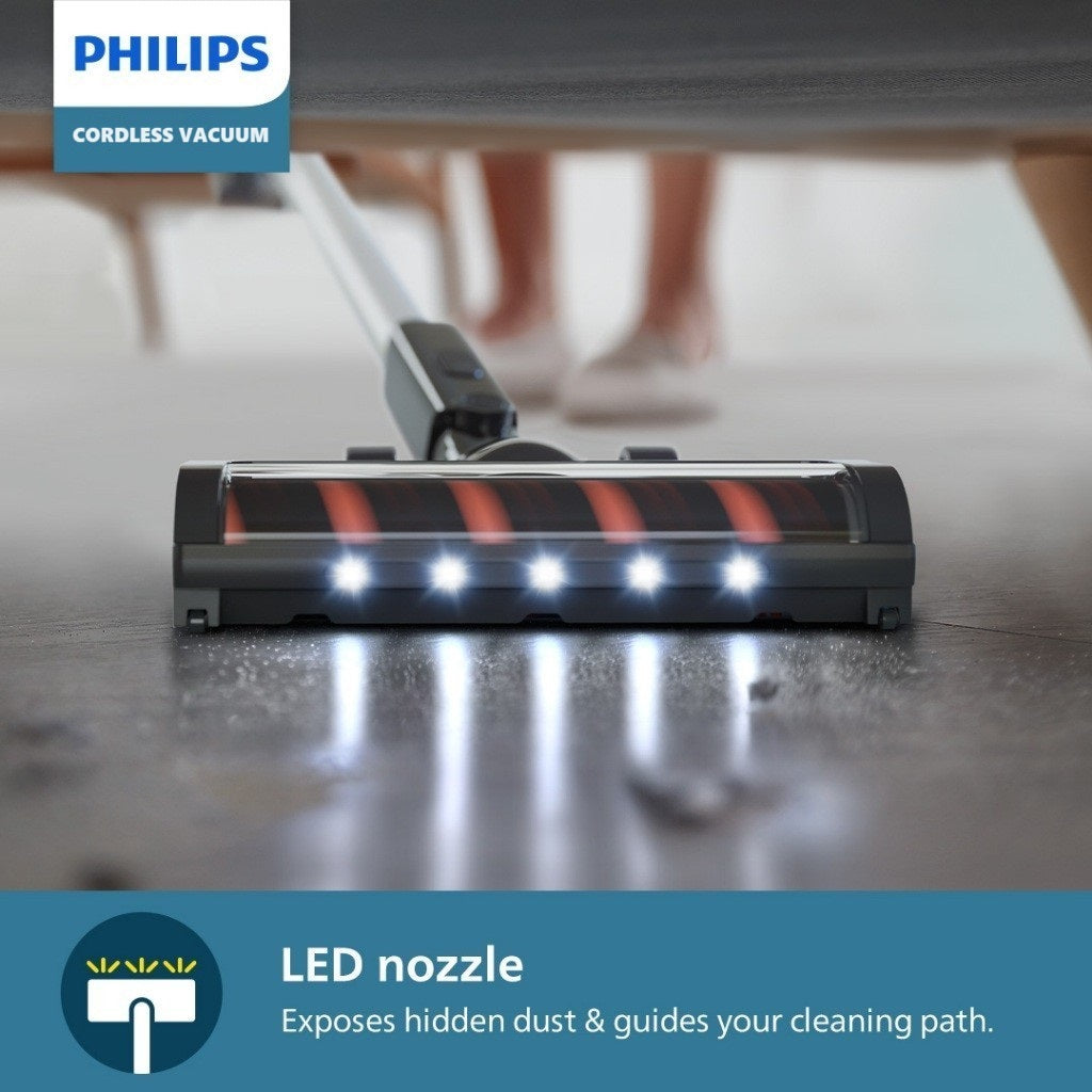 Philips XC3031/61 Cordless Vacuum 3000 Series – Lightweight 1.5kg, LED Nozzle, 3 Layer Filtration, Digital Motor