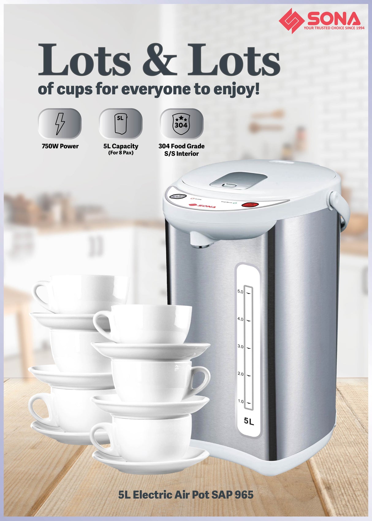 Sona SAP 965 Electric Airpot 5L