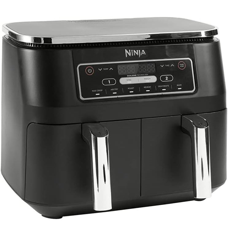 Ninja AF300 Foodi DualZone 6-in-1 Digital Air Fryer, 7.6L, No Oil, Crisp, Roast, Bake, Reheat, Dehydrate, Non-Stick