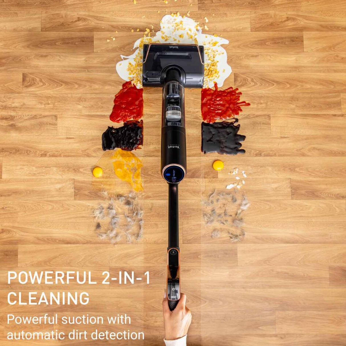 Tefal GF5736 X-Clean 7 Wet & Dry Handstick – 2-in-1 Vacuum & Wash, 180 Lay-Flat, Self-Clean + Hot Air Dry, Powerful 250W