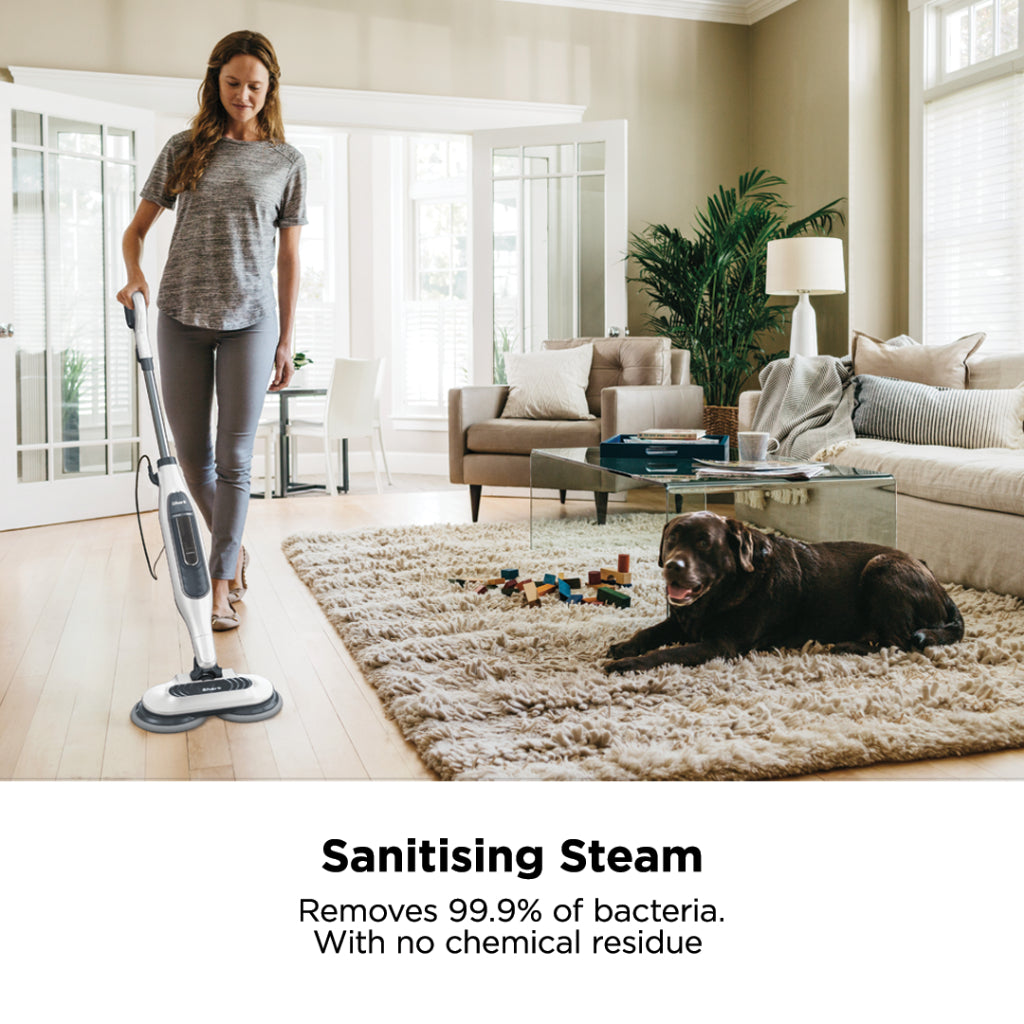 Shark S7001 Steam & Scrub Mop, Clean & Sanitize Floor at the same time, 4 Machine Washable Scrubbing Pads, Lightweight