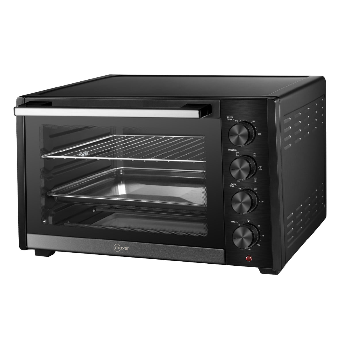 Mayer MMO4501 Electric Oven - Dual M-Shape Heating Element, Double Glass Door, Individual Control - 45L