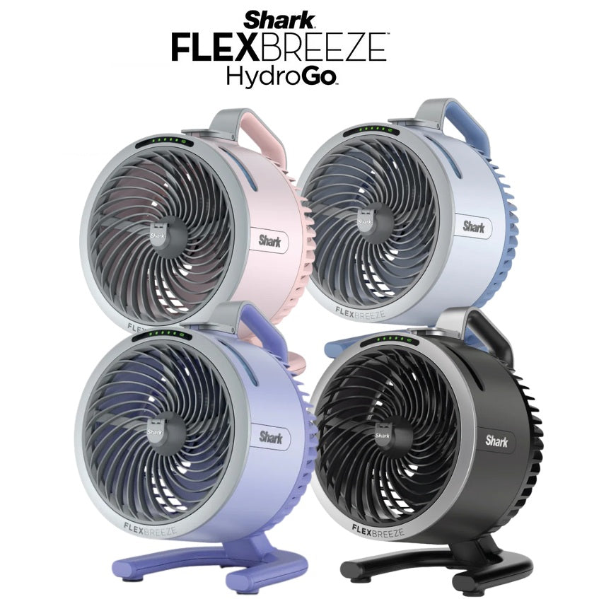 FREE NINJA THIRSTI BOTTLE Worth $59 - DW2401SM Random Color While stocks last - Shark FA050SM FlexBreeze HydroGo™ DC Portable Misting Fan - 4 Colors Available