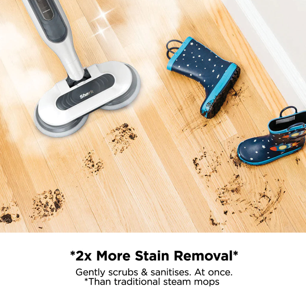Shark S7001 Steam & Scrub Mop, Clean & Sanitize Floor at the same time, 4 Machine Washable Scrubbing Pads, Lightweight