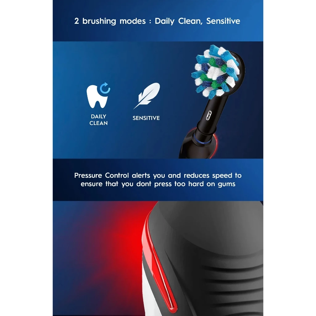 Oral-B D501.523.2H Pro 2 2900 Electric Toothbrush Dual Handle Gift Pack Black