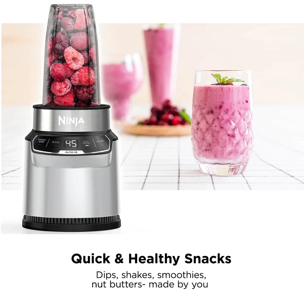 Ninja BN500 Nutri Blender Pro, Auto-iQ & Pro Extractor Blade , 3 On the Go cups, 1000W motor Crush Ice, Smoothie maker