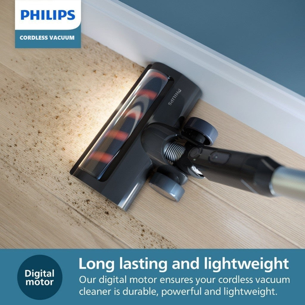 Philips XC3031/61 Cordless Vacuum 3000 Series – Lightweight 1.5kg, LED Nozzle, 3 Layer Filtration, Digital Motor