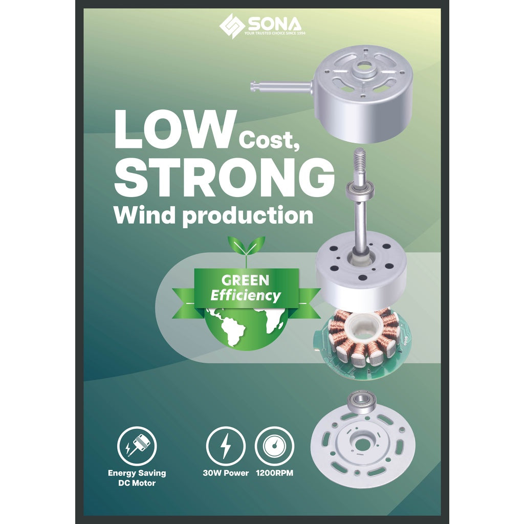 Sona SFS 1184DC Remote DC Stand Fan 16 Inch