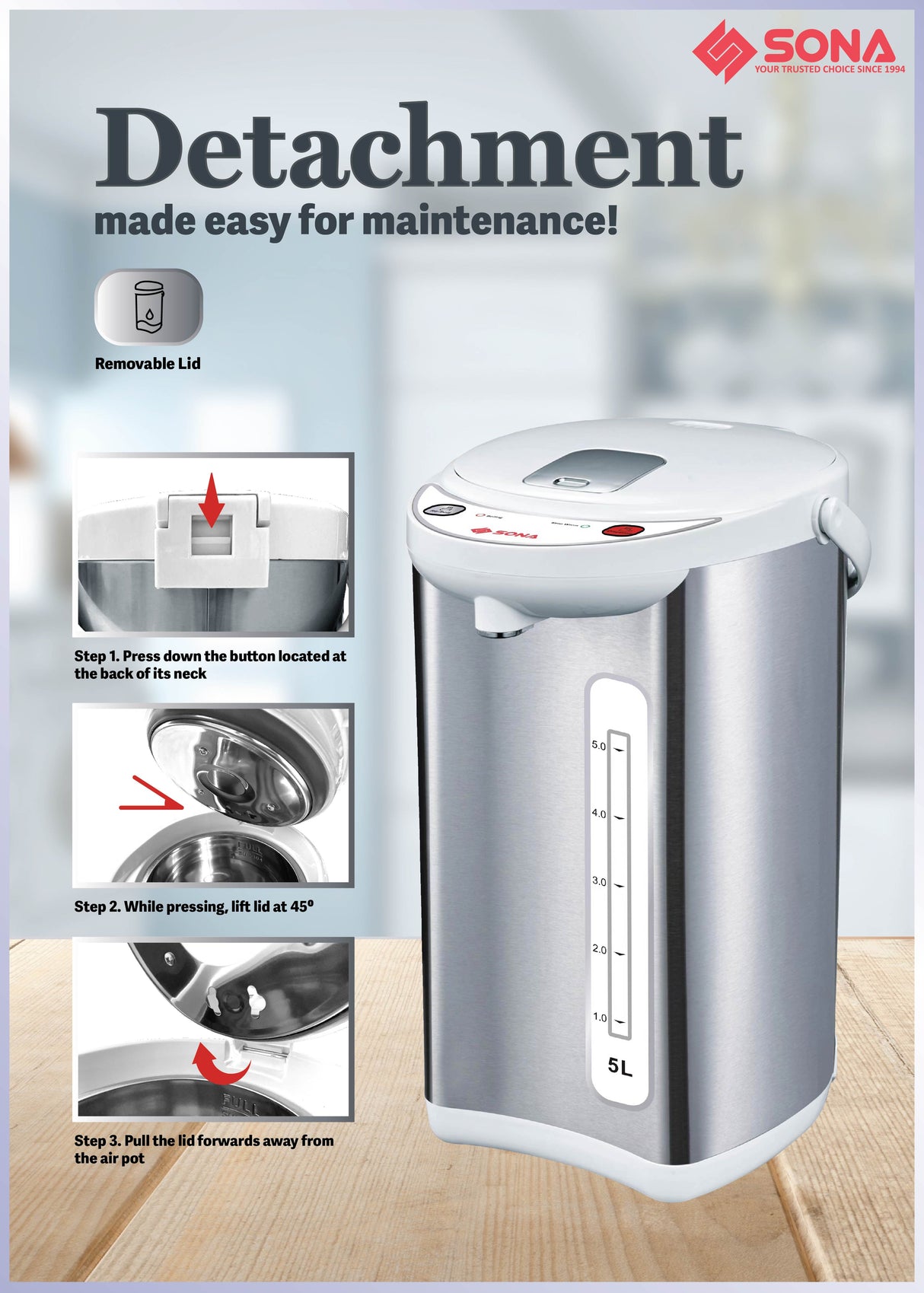 Sona SAP 965 Electric Airpot 5L