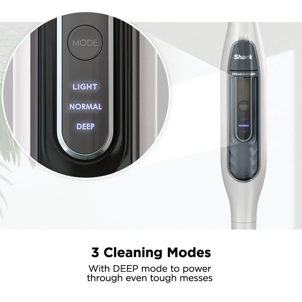 Shark S7001 Steam & Scrub Mop, Clean & Sanitize Floor at the same time, 4 Machine Washable Scrubbing Pads, Lightweight