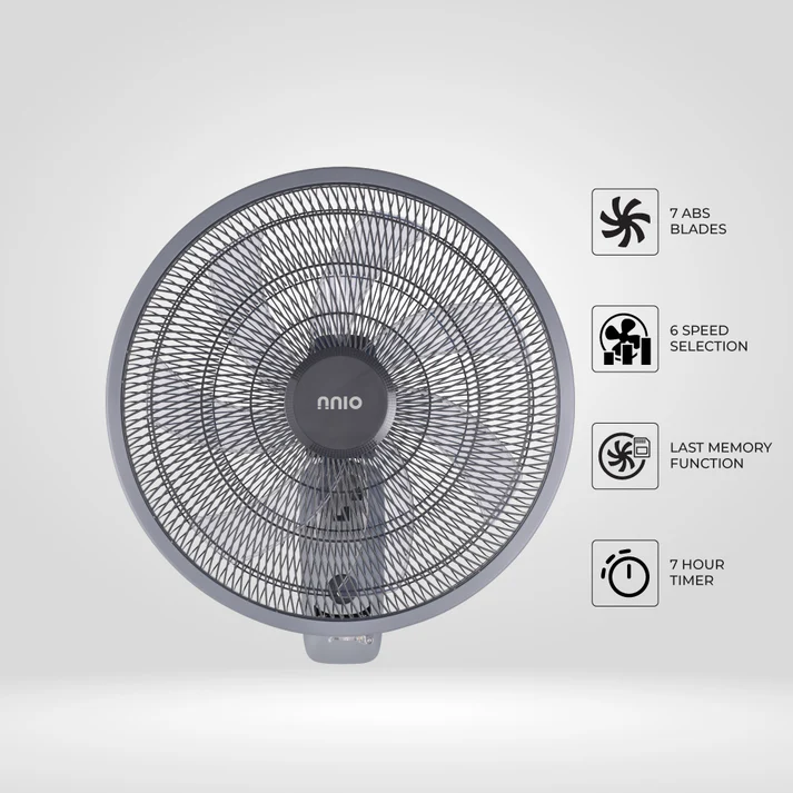 NNIO N1830DCWFR BLDC Wall Fan with Remote 18 Inch
