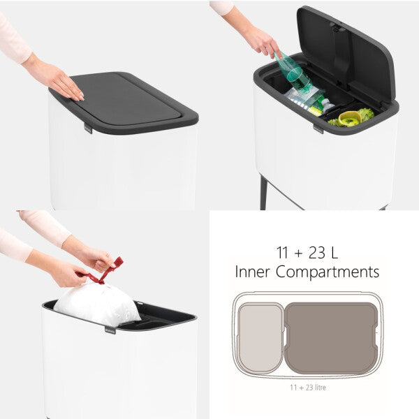 Brabantia Bo Touch Bin with 2 Inner Buckets 11 + 23L - BBT 313547 | BBT 316142 | BBT 316203