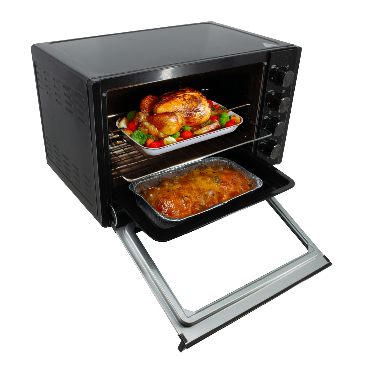 Mayer MMO4501 Electric Oven - Dual M-Shape Heating Element, Double Glass Door, Individual Control - 45L