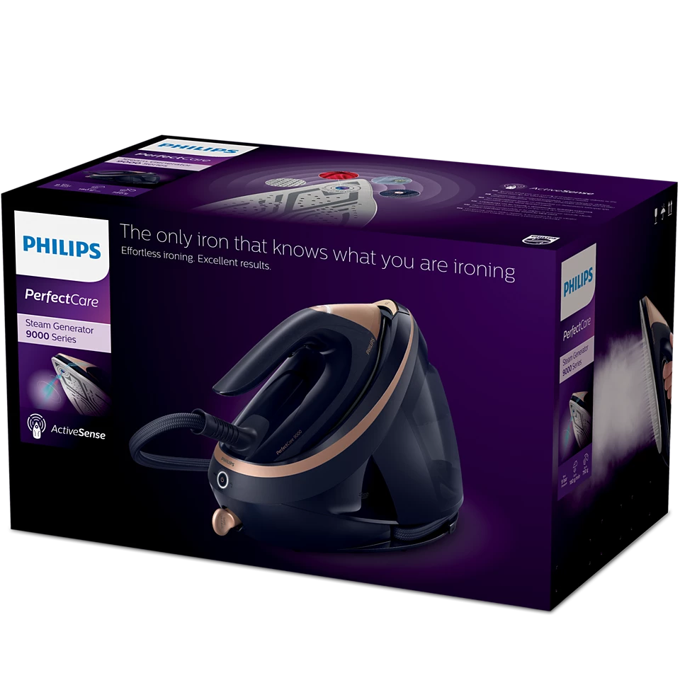 FREE Ironing Board + Philips PSG9050/26 | PSG9050 Steam Generator Iron (Perfectcare) 9000 Series 1.8L - Fabric Sensing Tech, No burns guaranteed