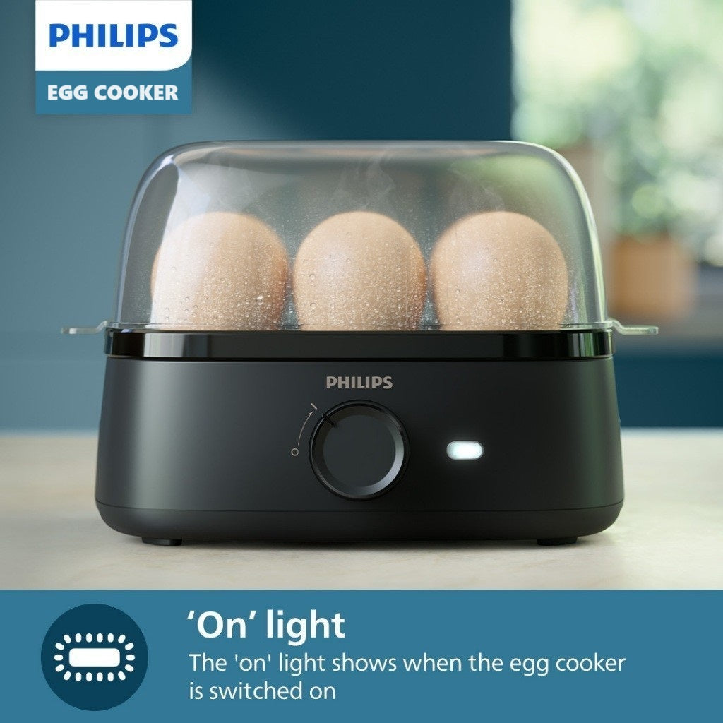 Philips HD9137/91 Electric Egg Cooker 3000 Series , 400W, Poached, Soft, Medium, Hard Boil, 6 Eggs Capacity, Egg Piercer Accessories
