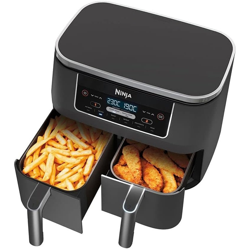 Ninja AF300 Foodi DualZone 6-in-1 Digital Air Fryer, 7.6L, No Oil, Crisp, Roast, Bake, Reheat, Dehydrate, Non-Stick