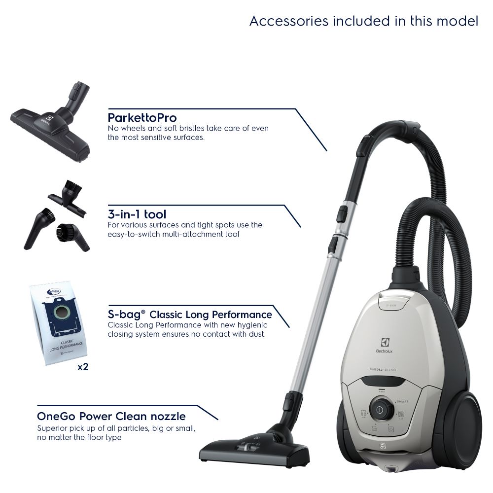 Electrolux ZFB91123 PURE D8.2 Silence Bagged Vacuum Cleaner