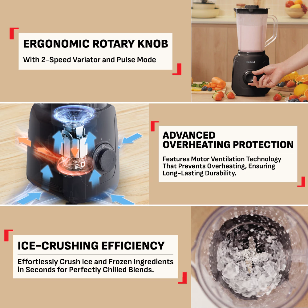 Tefal BL4118 Blendforce Essential Blender with Chopper 1.85L