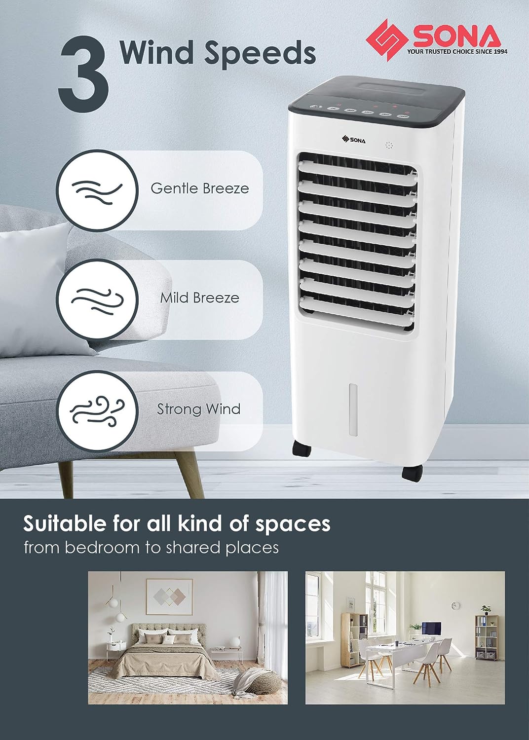 Sona SAC 6305 Evaporative Remote Air Cooler 5L