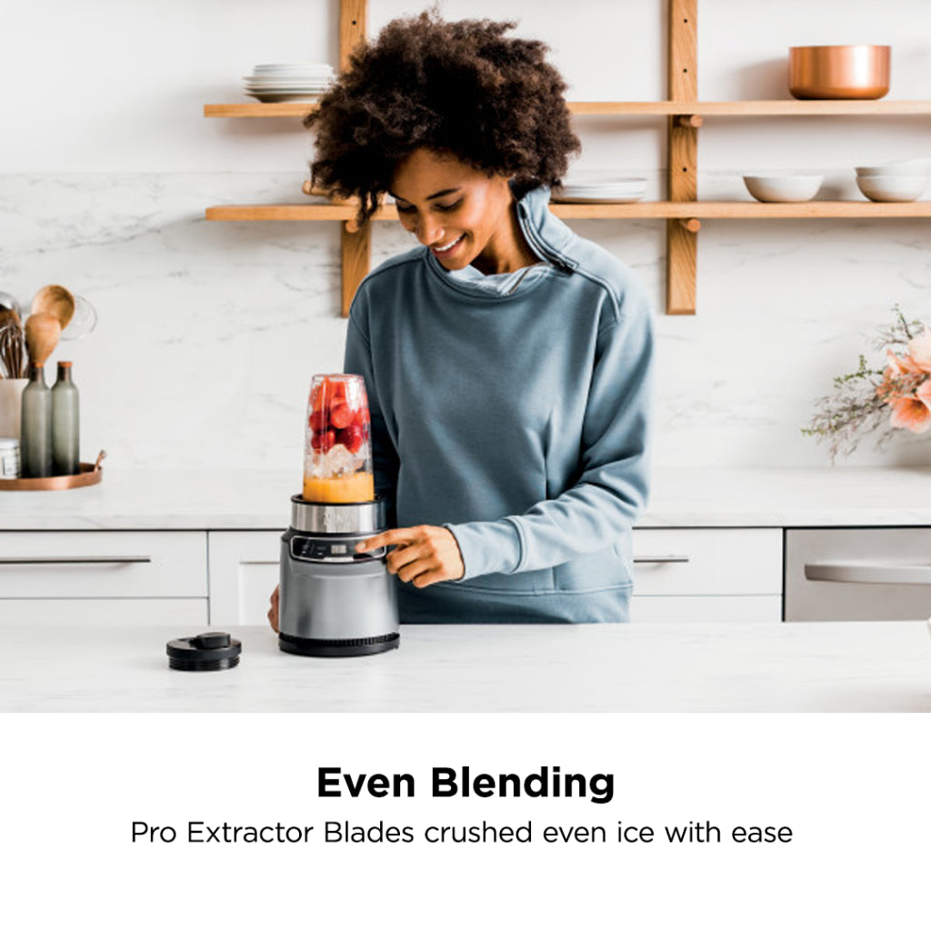 Ninja BN500 Nutri Blender Pro, Auto-iQ & Pro Extractor Blade , 3 On the Go cups, 1000W motor Crush Ice, Smoothie maker