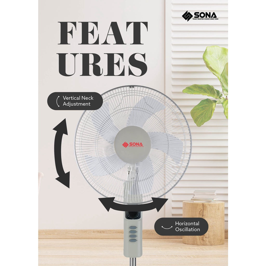 Sona SFS 1602T Stand Fan 16 Inch