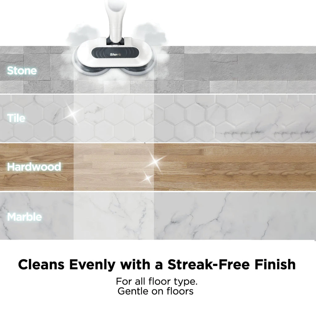 Shark S7001 Steam & Scrub Mop, Clean & Sanitize Floor at the same time, 4 Machine Washable Scrubbing Pads, Lightweight