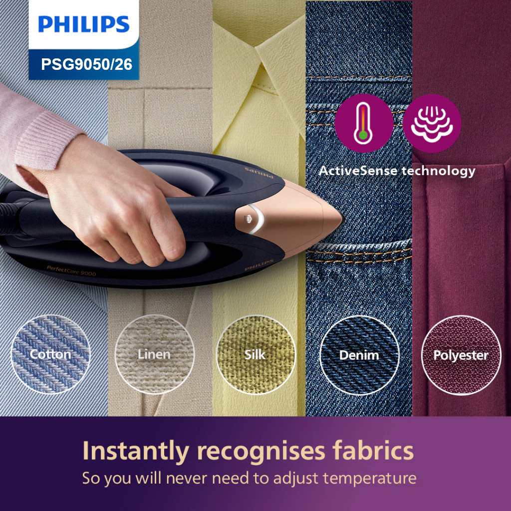 FREE Ironing Board + Philips PSG9050/26 | PSG9050 Steam Generator Iron (Perfectcare) 9000 Series 1.8L - Fabric Sensing Tech, No burns guaranteed