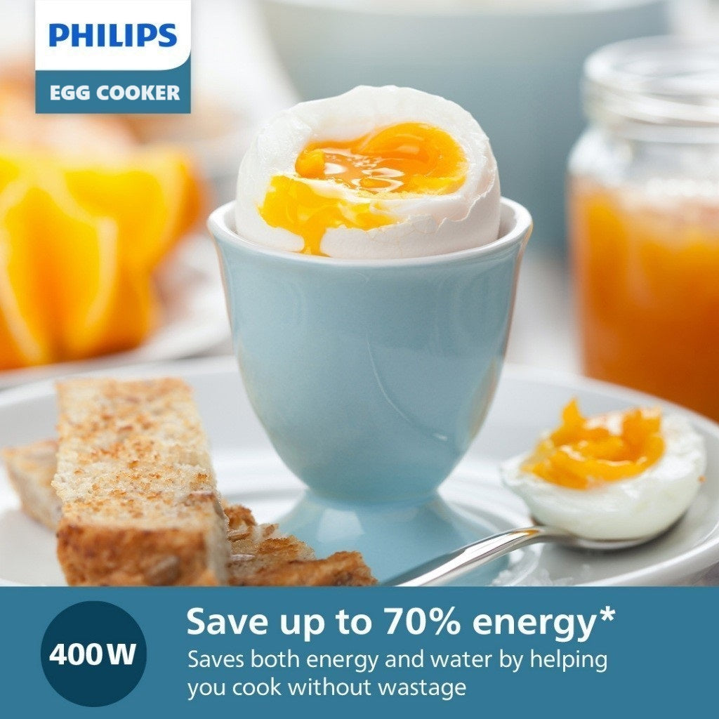 Philips HD9137/91 Electric Egg Cooker 3000 Series , 400W, Poached, Soft, Medium, Hard Boil, 6 Eggs Capacity, Egg Piercer Accessories