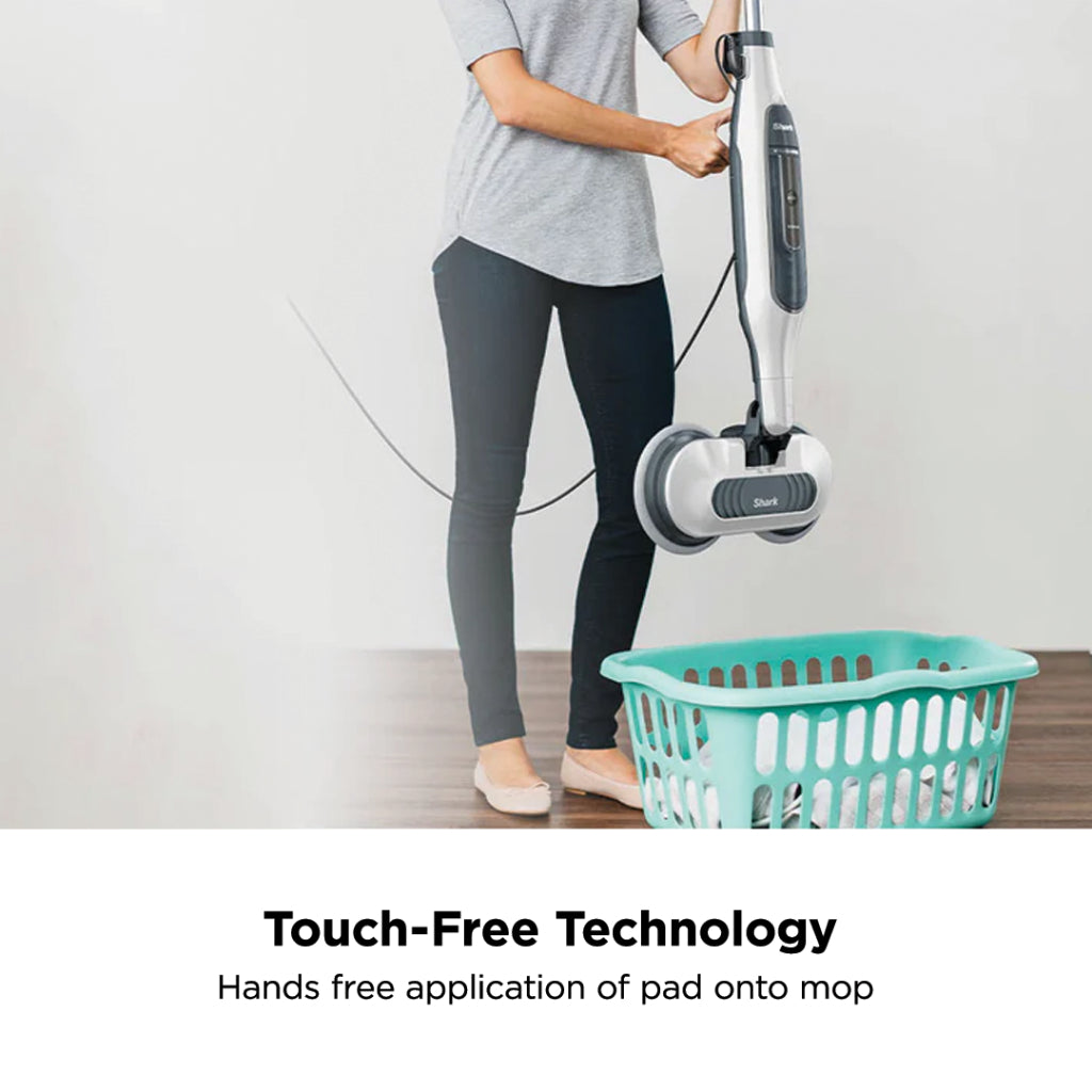 Shark S7001 Steam & Scrub Mop, Clean & Sanitize Floor at the same time, 4 Machine Washable Scrubbing Pads, Lightweight