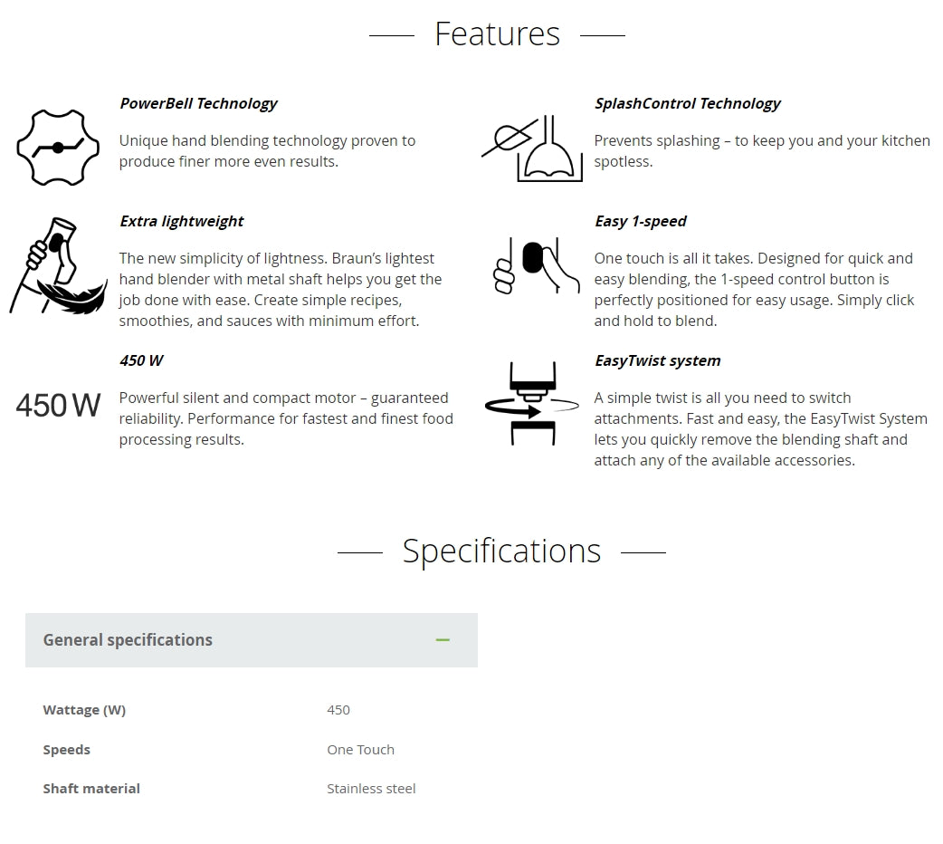 Braun MQ10.001M MultiQuick 1 Hand Blender