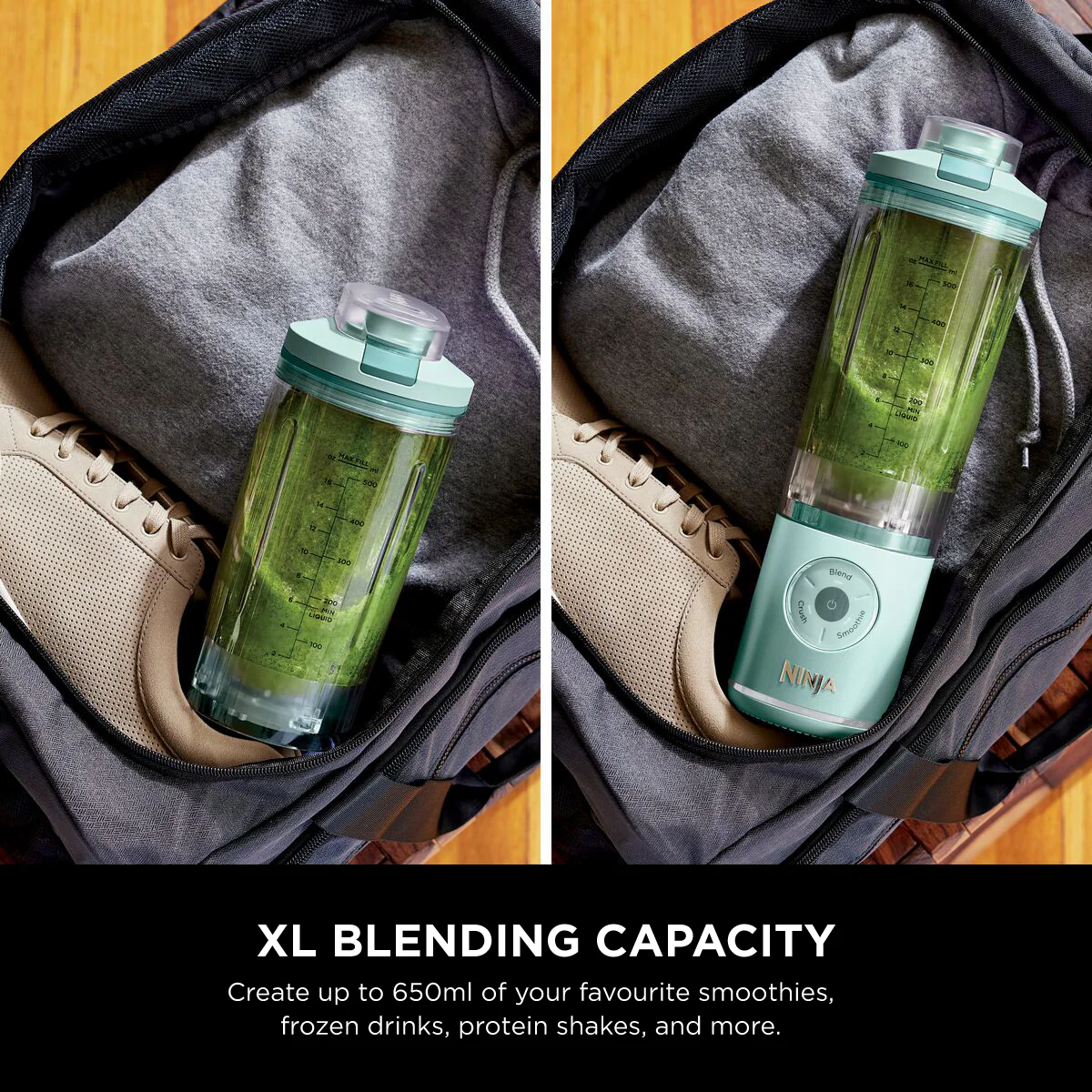 Ninja BC251SM | BC251 Blast Max Portable Blender, 650ml, Rechargeable, Crushes Ice, lightweight, BPA Free