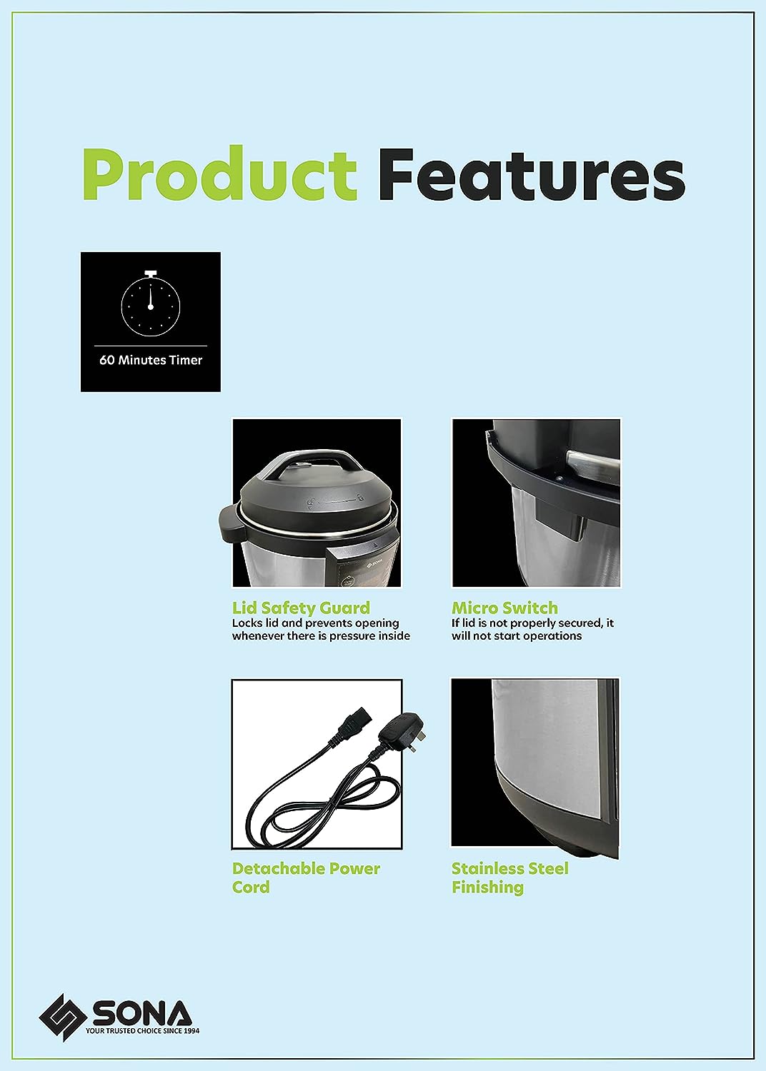 Sona SPC 2503 Smart Multi-Cooker 6.0L