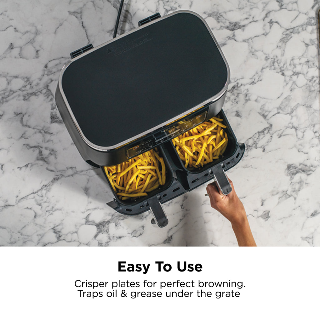 Ninja AF300 Foodi DualZone 6-in-1 Digital Air Fryer, 7.6L, No Oil, Crisp, Roast, Bake, Reheat, Dehydrate, Non-Stick