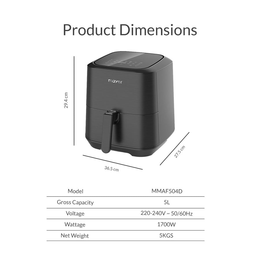 Mayer MMAF504D Digital Air Fryer 5L