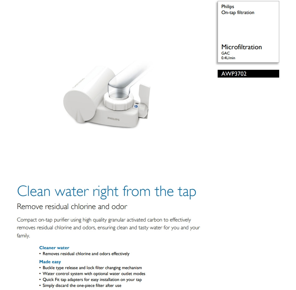 Philips AWP3702/90 On-Tap Water Purifier