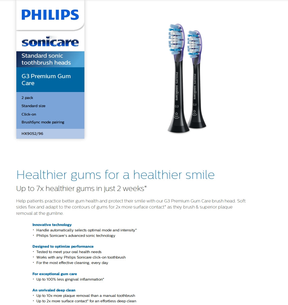 Philips HX9052/67 Sonicare G3 Premium Gum Care Standard Sonic Toothbrush Heads