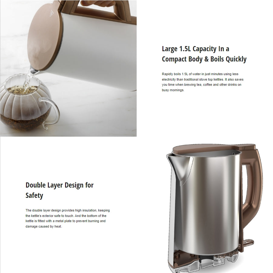 Panasonic NC-KD300WSH Stainless Steel Electric Kettle 1.5L