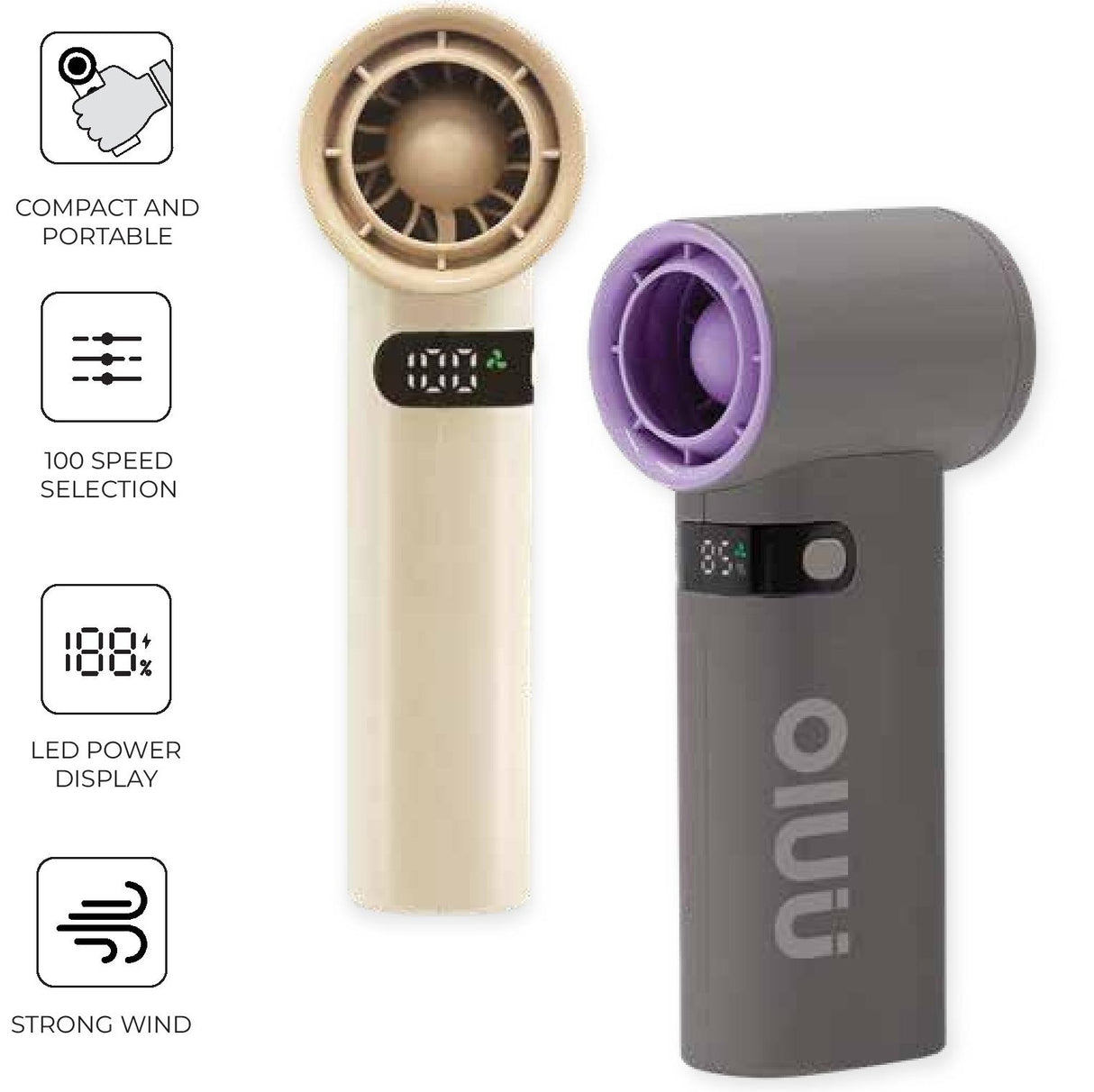 NNIO U-LITE High Speed Portable Handheld Fan 5W | Pocket Size | Easy to carry - 2 Colors Options Available