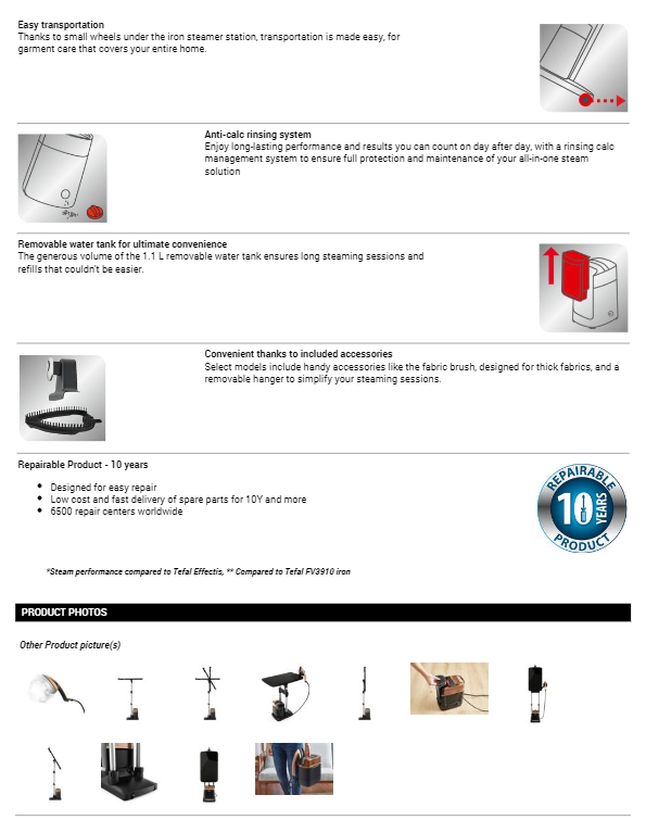 Tefal QT2020 Garment Steamer Care IXEO Power 2170W