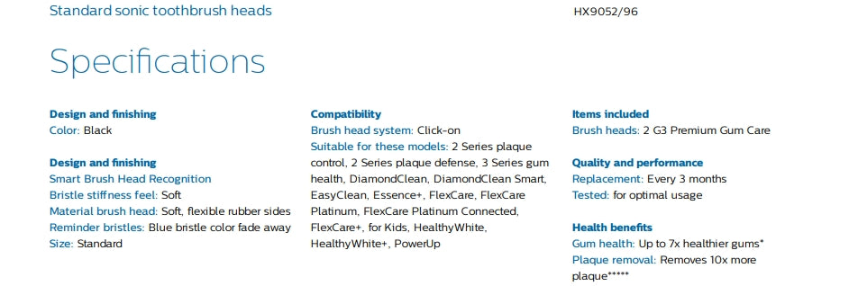 Philips HX9052/67 Sonicare G3 Premium Gum Care Standard Sonic Toothbrush Heads