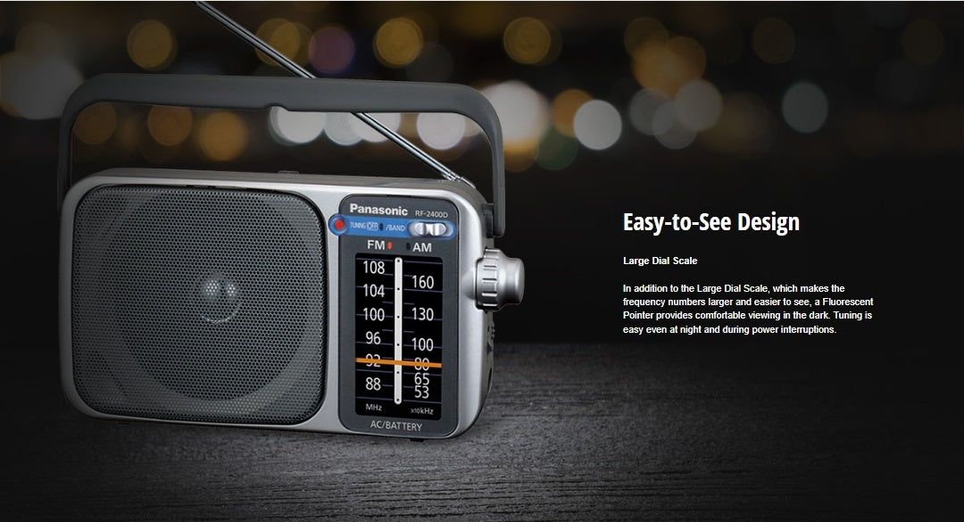Panasonic RF-2400D Portable AM/FM Radio - Black