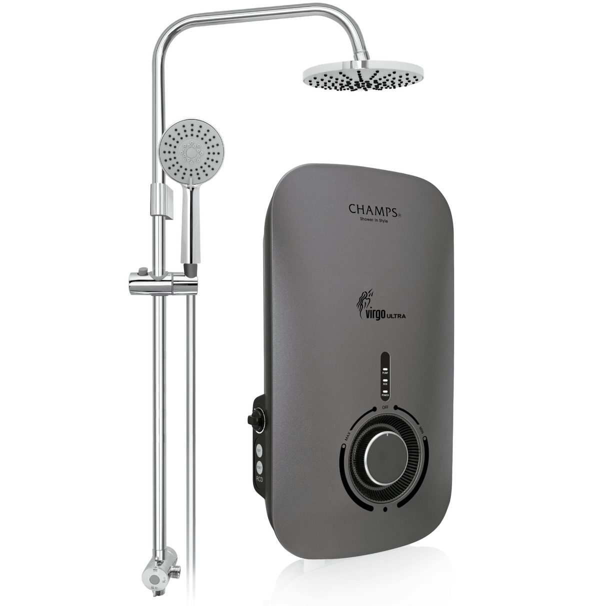 Champs Virgo Ultra Rain Shower Instant Water Heater DC Booster Pump