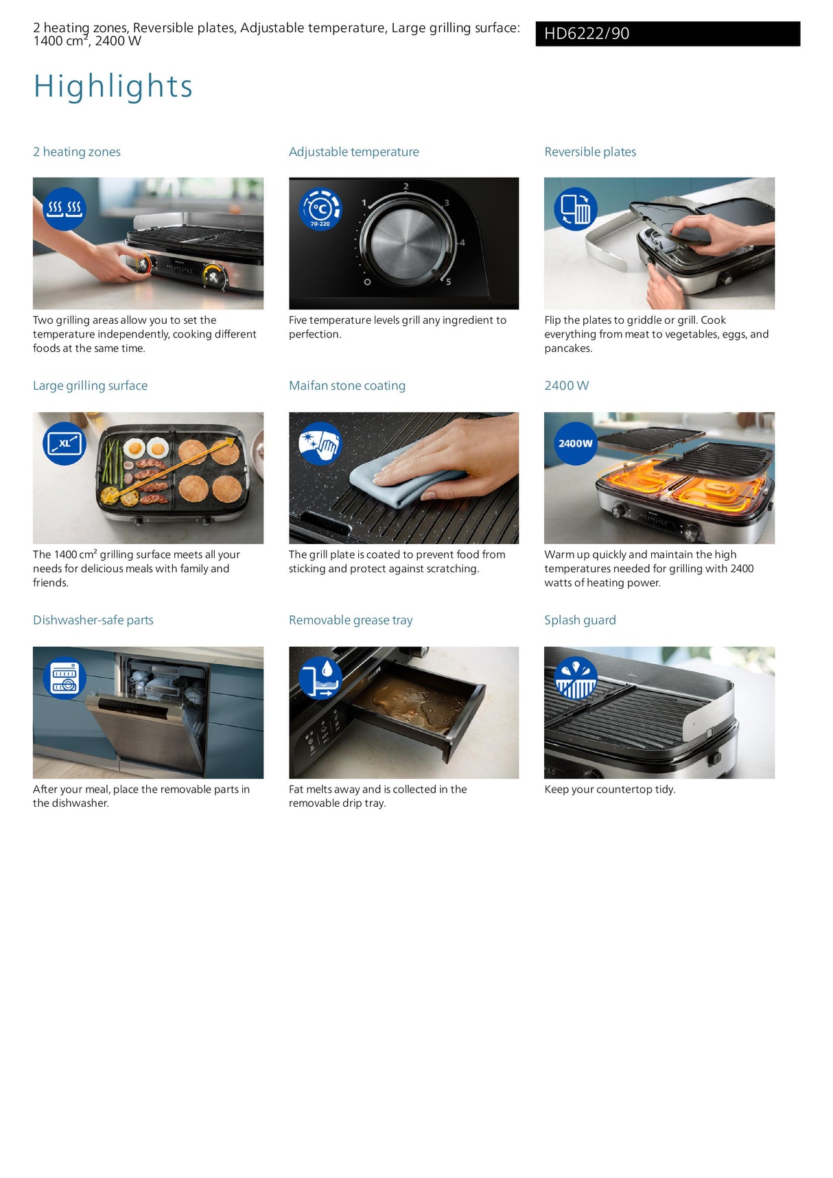 Philips HD6222/90 Table Grill