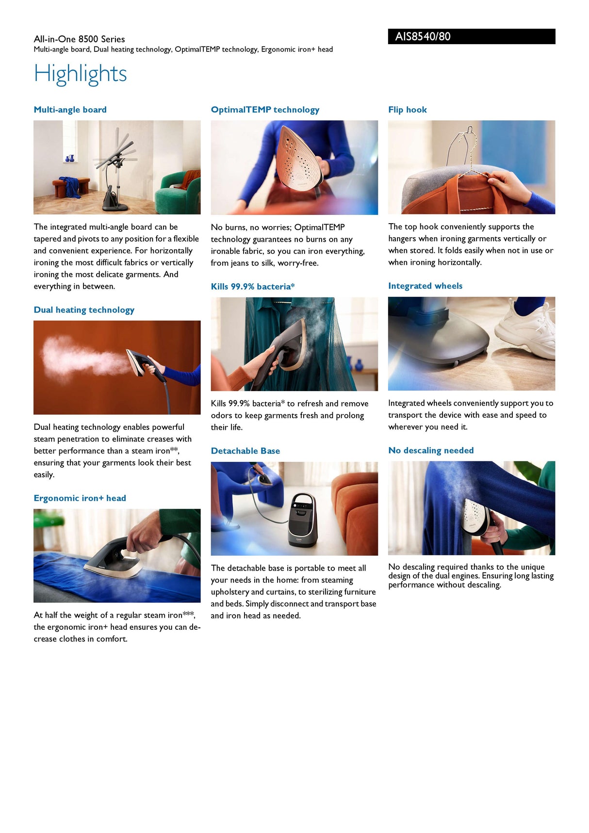 Philips AIS8540/80 All-in-One Ironing Solutions All-in-One 8500 Series