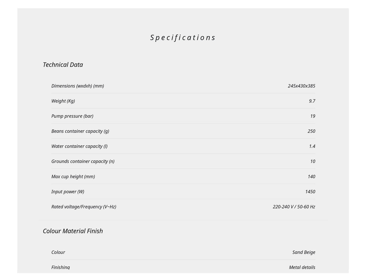 Delonghi EXAM440.55 | EXAM440.55.BG | EXAM440.55.B | EXAM440.55.G Rivelia Automatic Coffee Maker 1450W